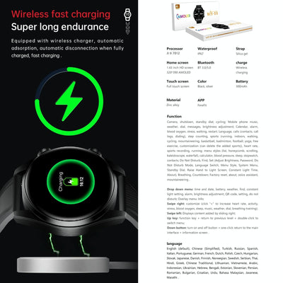 1.43 Inch Ip67 Sport Smart Watch Support Bluetooth Call / Sleep / Blood Oxygen / Heart Rate / Blood Pressure Health Monitor - Silver