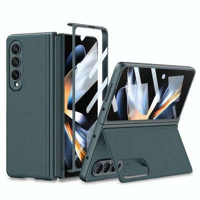 Foldable Leather Case with Stand for Samsung Galaxy z Fold 4 - Ultra Thin - Black