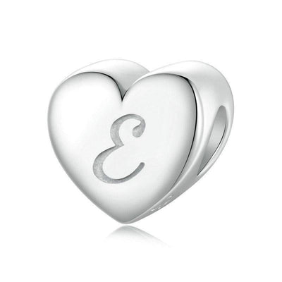 925 Sterling Silver Platinum Plated Love Letters Diy Beads In - O