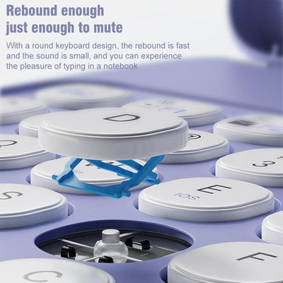 360 Degree Rotatable Bluetooth Keyboard Leather Case - Square Button - Mist Blue - For Ipad 10Th Gen 10.9 2022