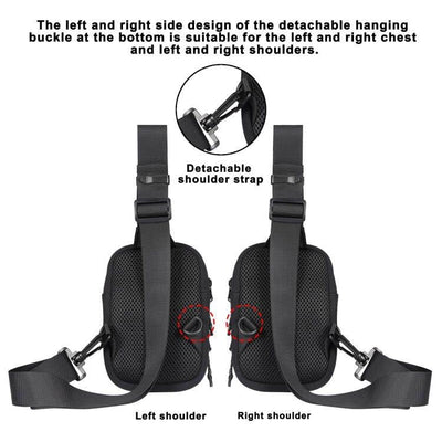 Universal Nylon Chest Bag For 5.5 Inch -7.2 Inch Phones Fashionable And Functional - Grey