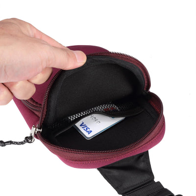 Universal Nylon Chest Bag For 5.5 Inch -7.2 Inch Phones Fashionable And Functional - Grey