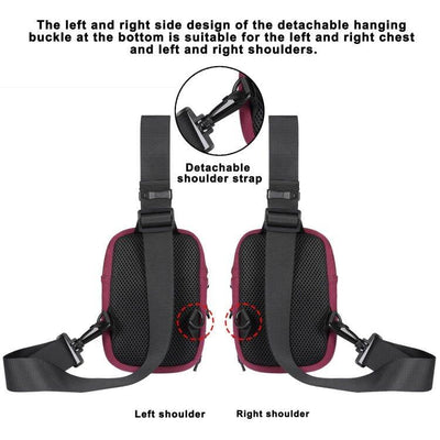 Universal Nylon Chest Bag For 5.5 Inch -7.2 Inch Phones Fashionable And Functional - Grey