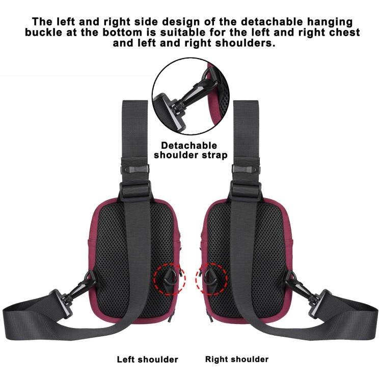 Universal Nylon Chest Bag For 5.5 Inch -7.2 Inch Phones Fashionable And Functional - Grey