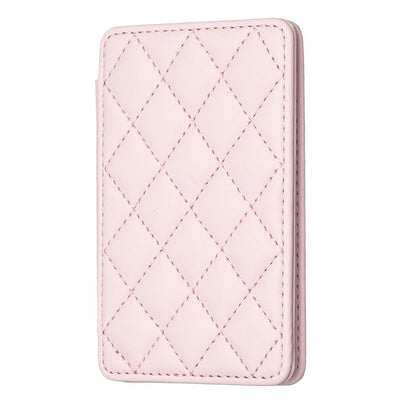 Rhombus Pattern Card Bag Back Sticker For Mobile Phones - Pink