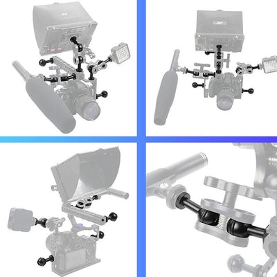 Adjustable Ball Head Adapter For Underwater Photography Lights - 1/4 Inch Black