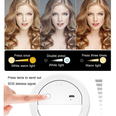 2-pack Large-capacity Live Video Conference Ring Light for Mobile Phone Selfies - Cat Ears