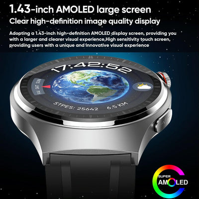 1.43 Inch Amoled Ip67 Smart Call Watch Support Ecg / Body Temperature / Blood Glucose Monitoring - Silver