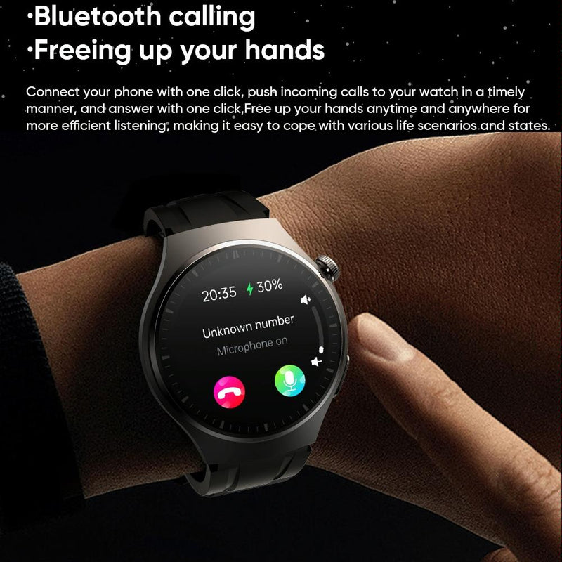 1.43 Inch Amoled Ip67 Smart Call Watch Support Ecg / Body Temperature / Blood Glucose Monitoring - Silver