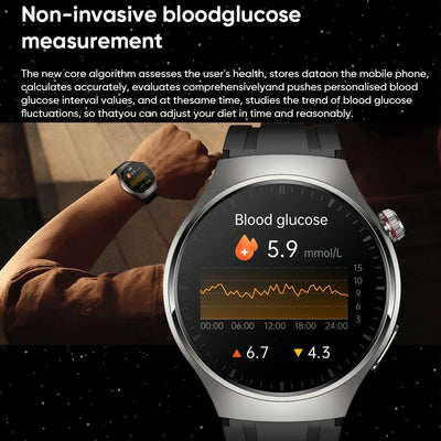 1.43 Inch Amoled Ip67 Smart Call Watch Support Ecg / Body Temperature / Blood Glucose Monitoring - Silver
