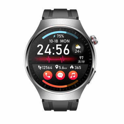 1.43 Inch Amoled Ip67 Smart Call Watch Support Ecg / Body Temperature / Blood Glucose Monitoring - Silver
