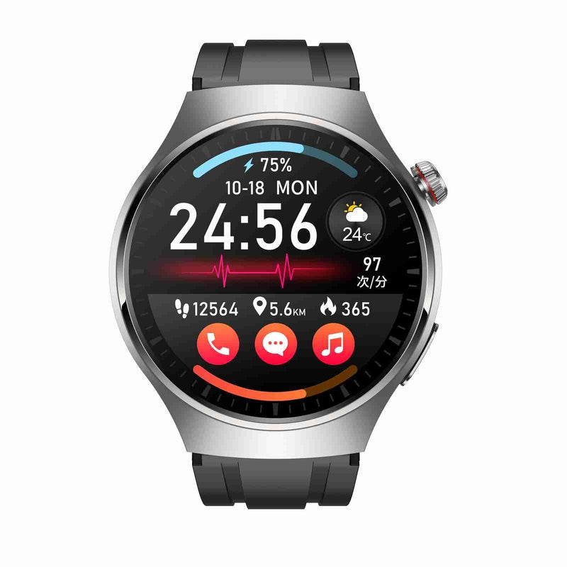 1.43 Inch Amoled Ip67 Smart Call Watch Support Ecg / Body Temperature / Blood Glucose Monitoring - Silver