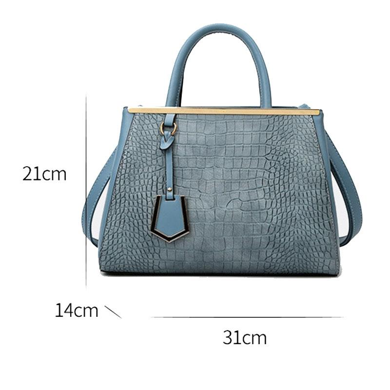 Patchwork Stone Pattern Handbag - Shoulder / Crossbody - Blue