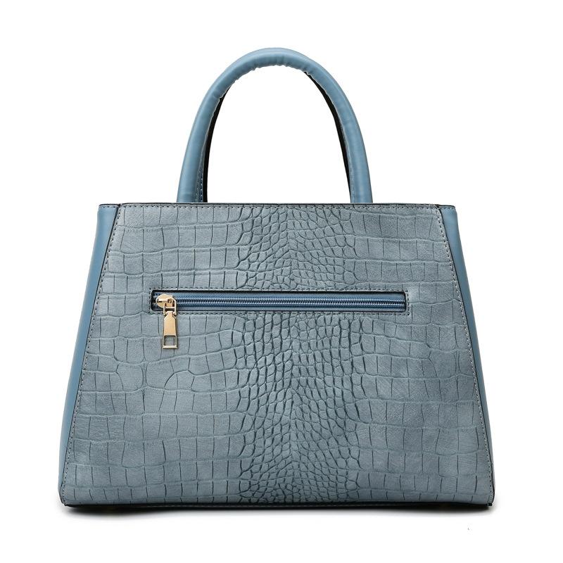 Patchwork Stone Pattern Handbag - Shoulder / Crossbody - Blue