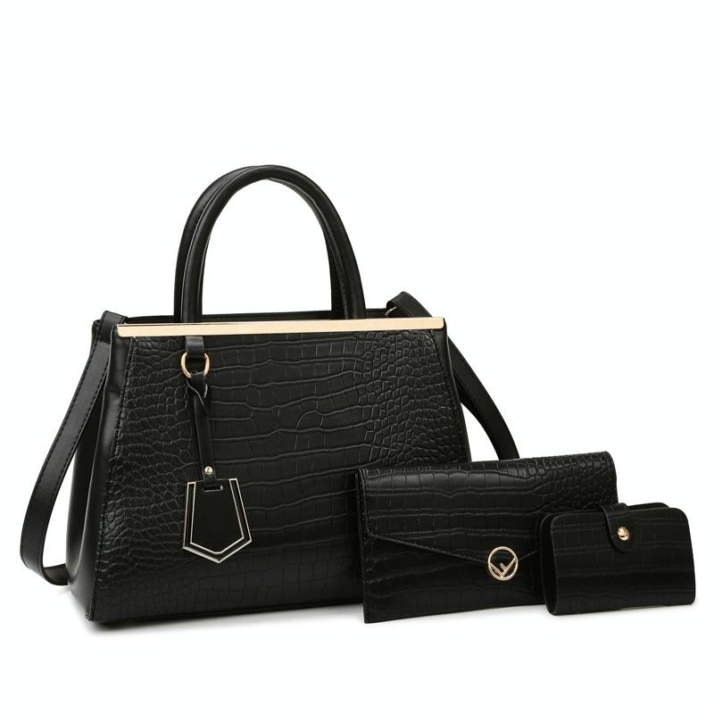 Patchwork Stone Pattern Handbag - Shoulder / Crossbody - Blue