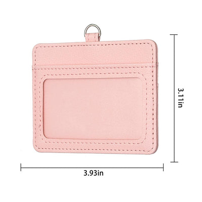 Horizontal Id Card Bag & Lanyard - Pink