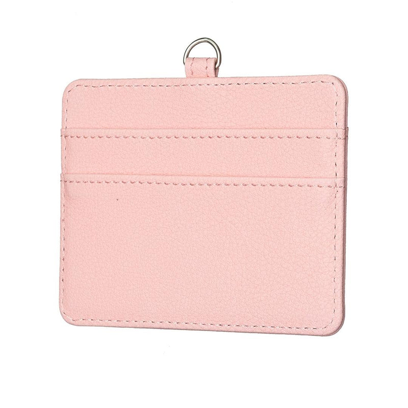 Horizontal Id Card Bag & Lanyard - Pink