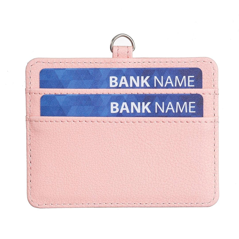 Horizontal Id Card Bag & Lanyard - Pink