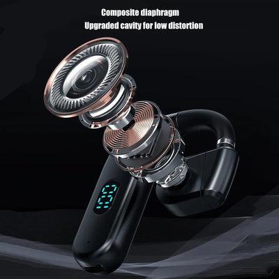 Wireless Bluetooth Headphone with Digital Display - Black - Midnight Blue