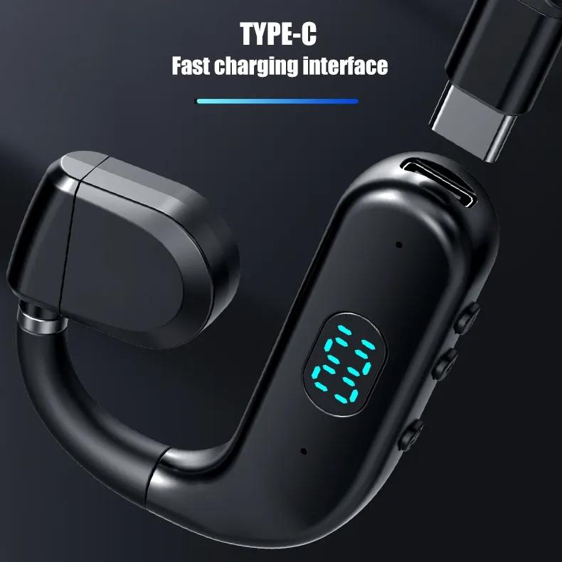 Wireless Bluetooth Headphone with Digital Display - Black - Midnight Blue
