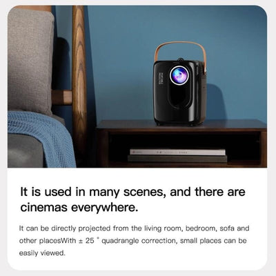 Portable Smart Led Projector - 720P Hd 113 Lumens - Black