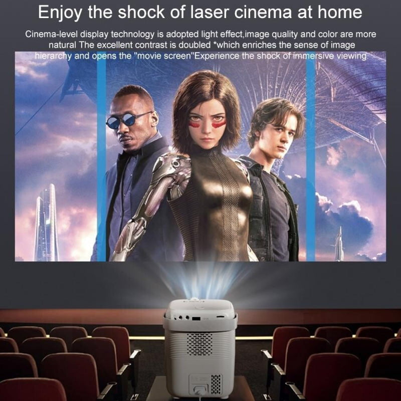Portable Smart Led Projector - 720P Hd 113 Lumens - Black