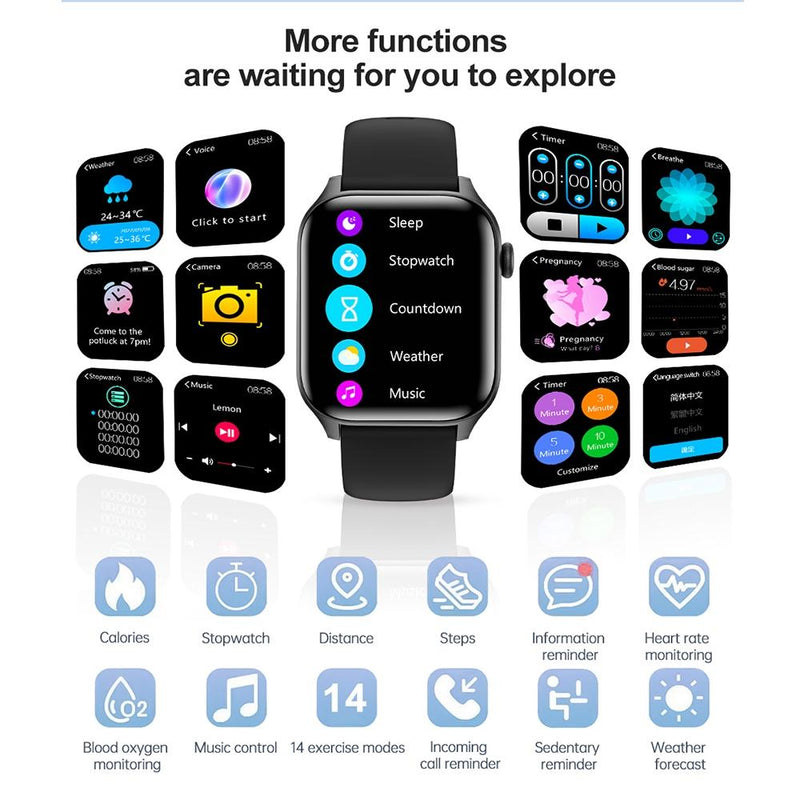 1.85 Inch Ip67 Waterproof Sports Health Monitoring Bluetooth Call Smart Watch - Pink