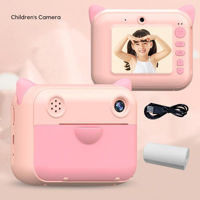 2.4 Hd Screen Kids Thermal Printing Camera - No Memory Card - Pink