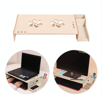Wood Monitor Stand with Keyboard Storage - Tbd049404601B