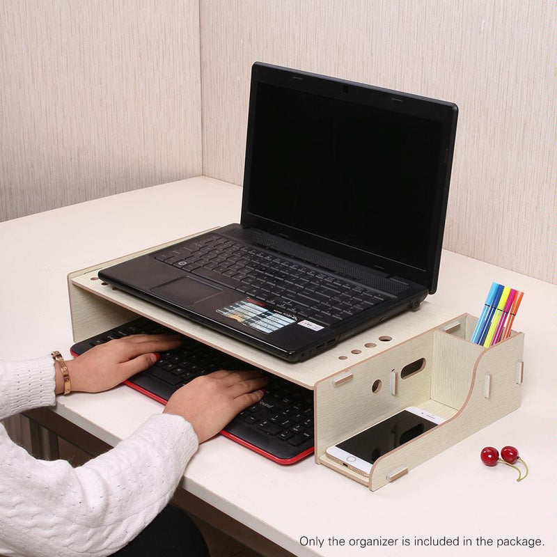 Wood Monitor Stand with Keyboard Storage - Tbd049404601B