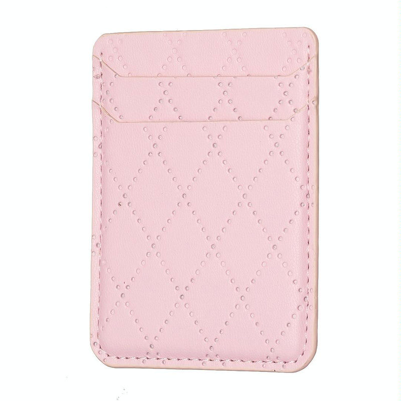 Diamond Lattice Card Bag Sticker For Mobile Phones - Pink