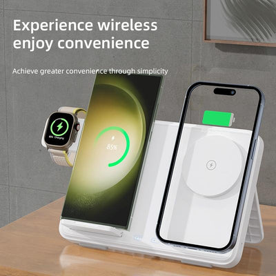 15W Magnetic Wireless Charger With Night Light - White