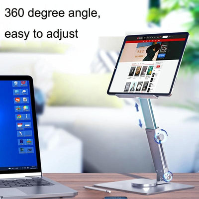 Portable Telescopic Desktop Phone Stand - Foldable & Rotating - Deep Grey