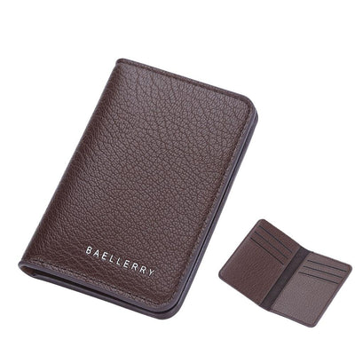 Lightweight Litchi Pattern Card Holder Coffee