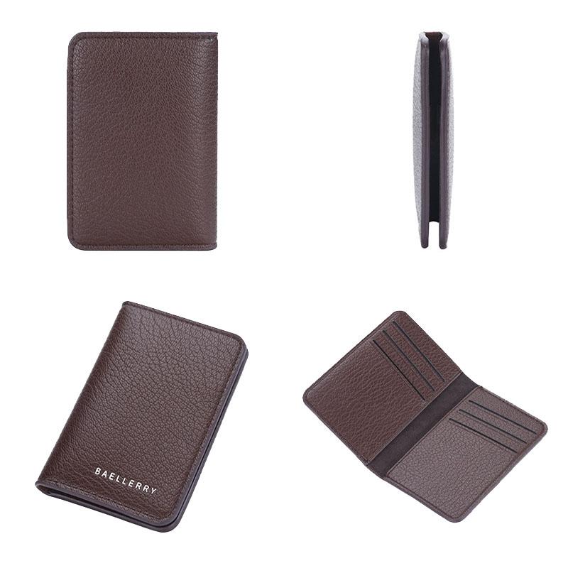 Lightweight Litchi Pattern Card Holder Coffee