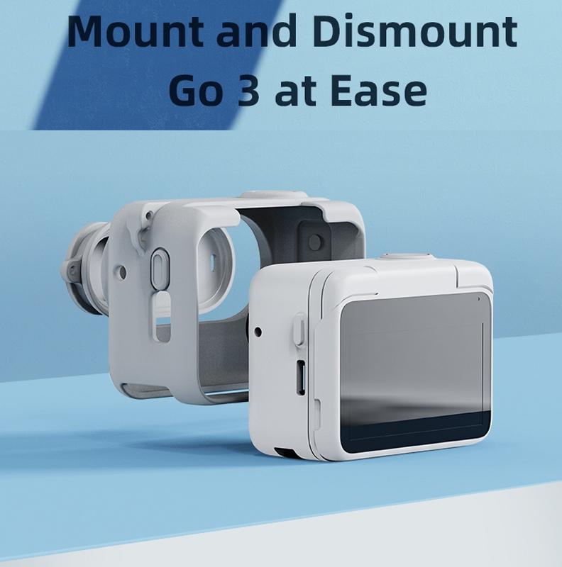 Amagisn Silicone Body Cover for Insta360 Go 3 with Lanyard - Blue