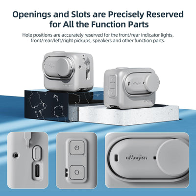 Amagisn Silicone Body Cover for Insta360 Go 3 with Lanyard - Blue