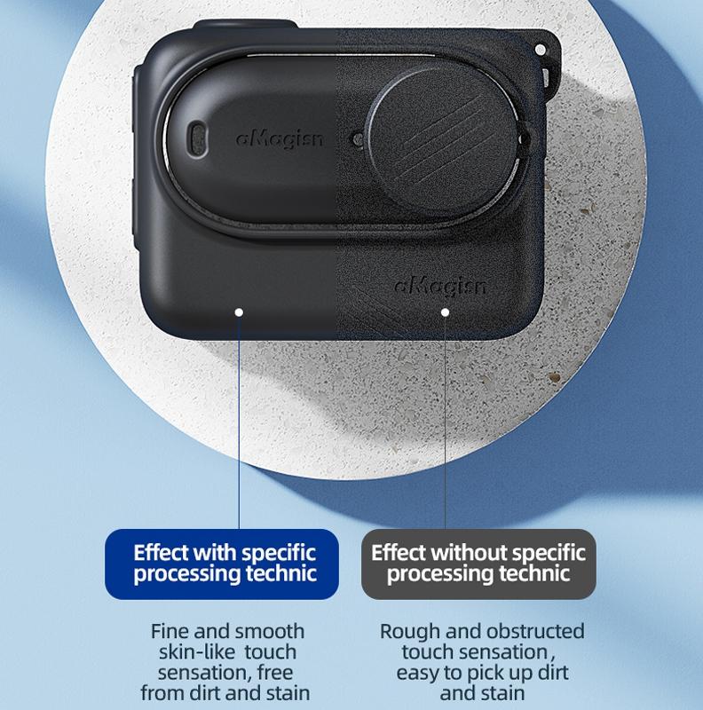 Amagisn Silicone Body Cover for Insta360 Go 3 with Lanyard - Blue