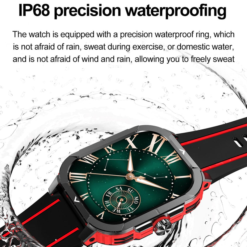 2.06 Inch Bt5.3 Ip68 Sport Smart Watch Bluetooth Call / Message / Health - Red