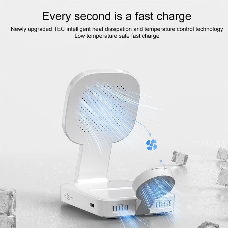 3 In 1 Magnetic Wireless Charger With Led Light - White