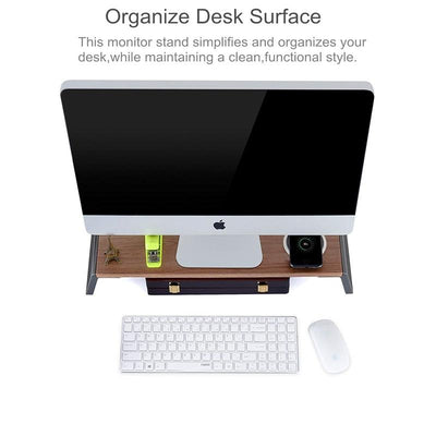 Metal Feet Monitor Stand for Imac Macbook Lcd Printer - Light Wood Grain