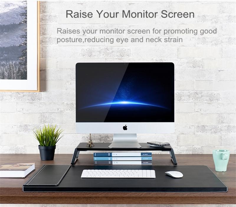 Metal Feet Monitor Stand for Imac Macbook Lcd Printer - Light Wood Grain