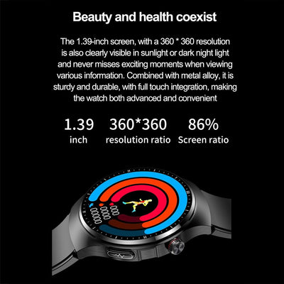 1.39 Inch Ip67 Waterproof Sports Health Monitoring Smart Bluetooth Calling Watch - Blue Silicone
