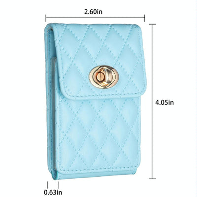 Vertical Card Bag With Metal Buckle For Mobile Phones - Pink