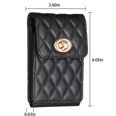 Vertical Card Bag With Metal Buckle For Mobile Phones - Pink