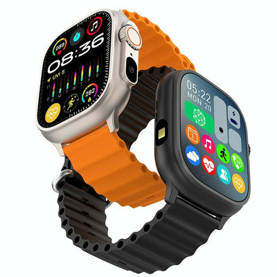 2.01 Inch Bluetooth Call Smart Watch Support Heart Rate / Blood Oxygen - Silver Orange