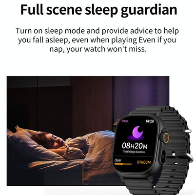 2.01 Inch Bluetooth Call Smart Watch Support Heart Rate / Blood Oxygen - Silver Orange