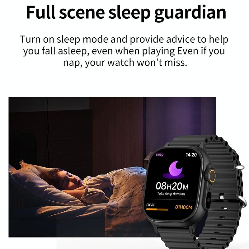 2.01 Inch Bluetooth Call Smart Watch Support Heart Rate / Blood Oxygen - Silver Orange