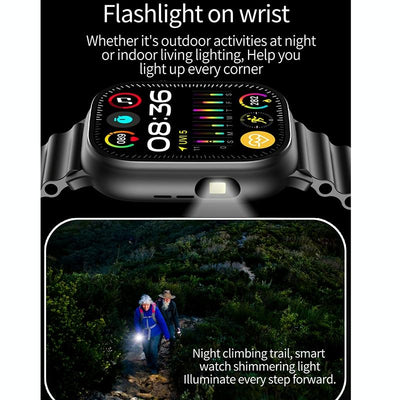 2.01 Inch Bluetooth Call Smart Watch Support Heart Rate / Blood Oxygen - Silver Orange