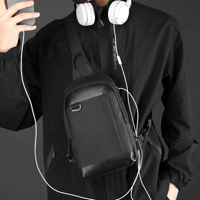 Waterproof Men Chest Bag Multifunctional Shoulder Crossbody For Riding And Casual Use - Grey